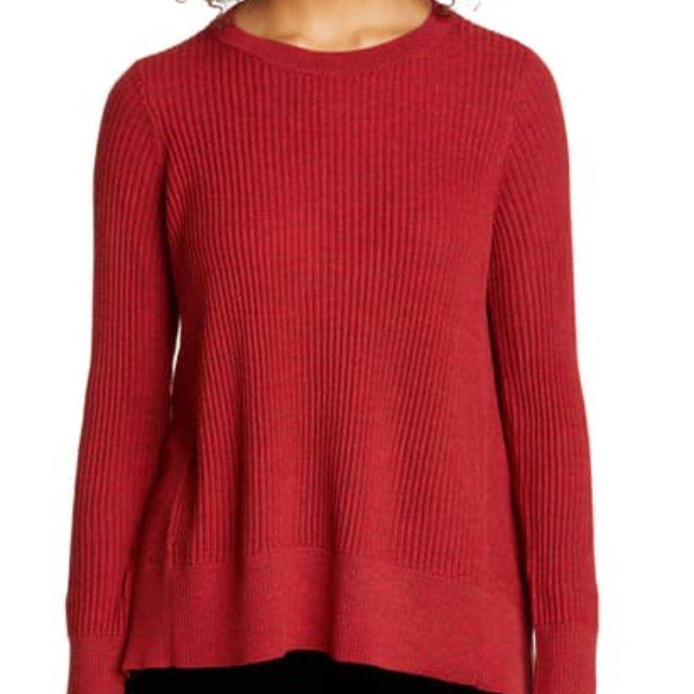 Eileen Fisher High Low Merino Wool Sweater - XXS